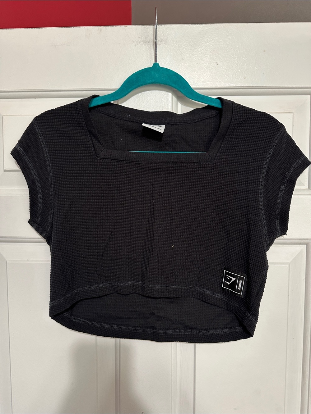 Gymshark cropped waffle square neck top